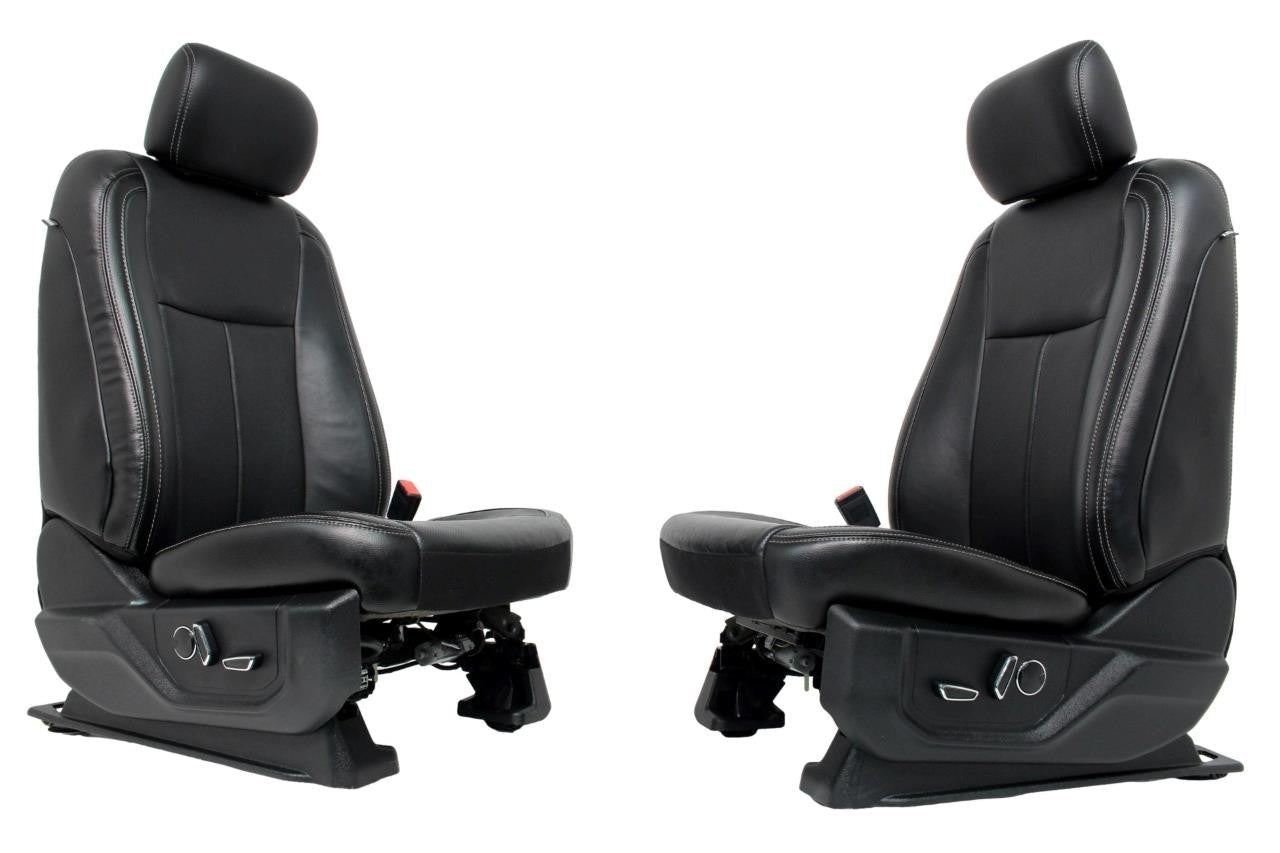 2015 - 2022 Ford F-150 Super Duty Front Seats, Lariat Black Leather Heated Cool