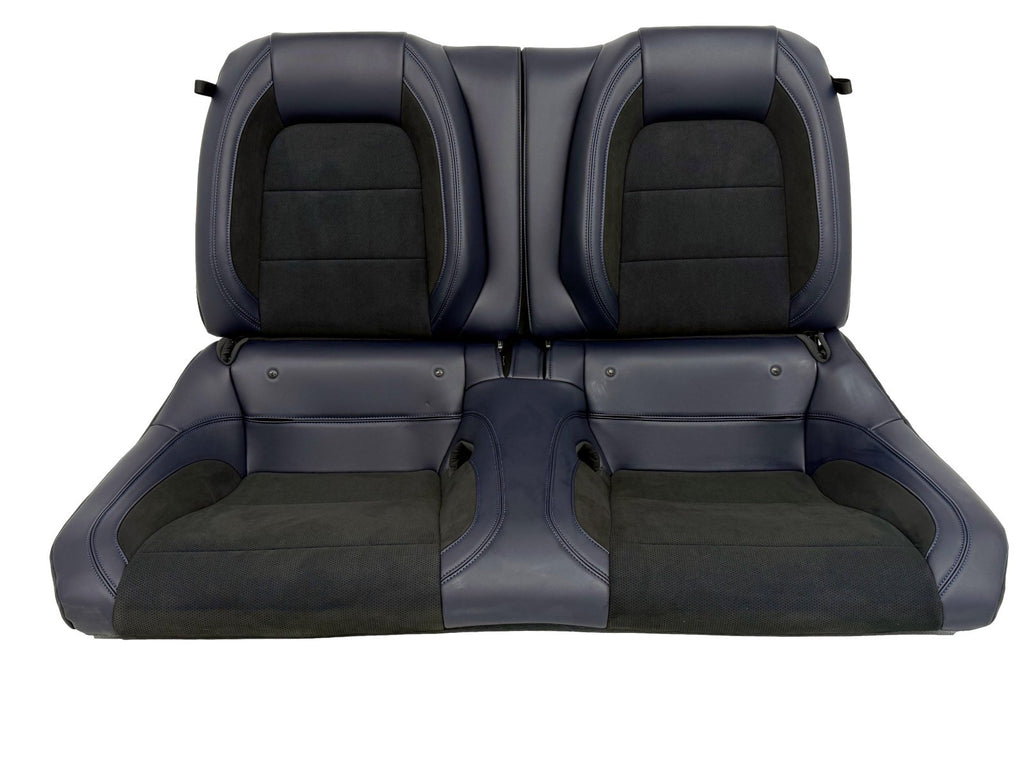 24-26 Mustang Dark Horse Coupe Seats Set, Black Indigo Blue Leather Suede