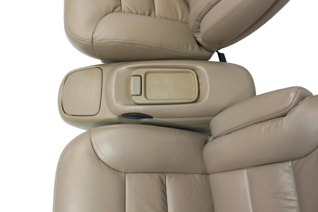 1995-2000 GMC Sierra Chevy Silverado Seats Set, Neutral Tan Leather Extended Cab