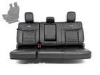 2021 - 2026 Ford F-Series Crew Cab Back Seat, Platinum Black Leather Gray Stripe
