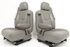 1999-2007 Sierra Silverado Heated Power Leather Seats Pewter Gray, 2-Way Lumbar