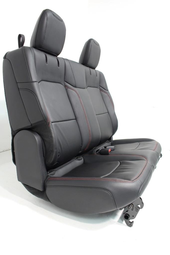 2018 - 2025 Wrangler JL 2-Door Rear Seat, Black Leather w/ Rubicon Red Stitching