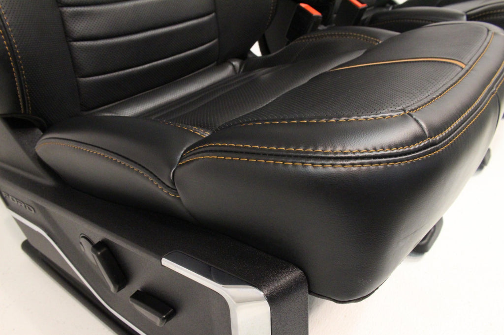 2023 + Ford Super Duty Platinum Front Seats, Black Leather Max Recline Massaging