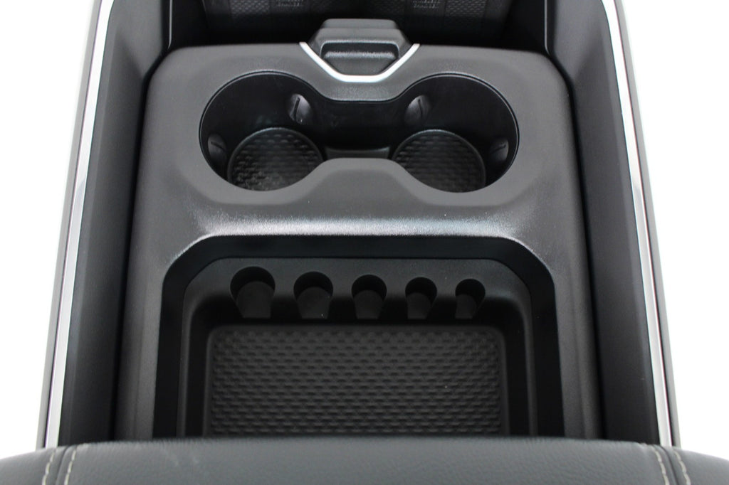 2019 - 2026 DT Ram 1500 Center Console, Black Leather w/ Logo, Wireless Charging