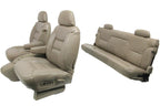 1995-2000 GMC Sierra Chevy Silverado Seats Set, Neutral Tan Leather Extended Cab