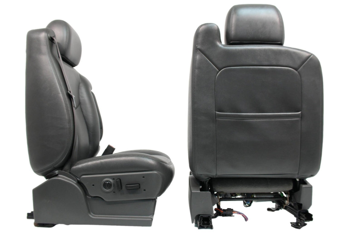 99-07 Sierra Silverado Front Seats, Dark Pewter Leather, Power 2-Way Lumbar