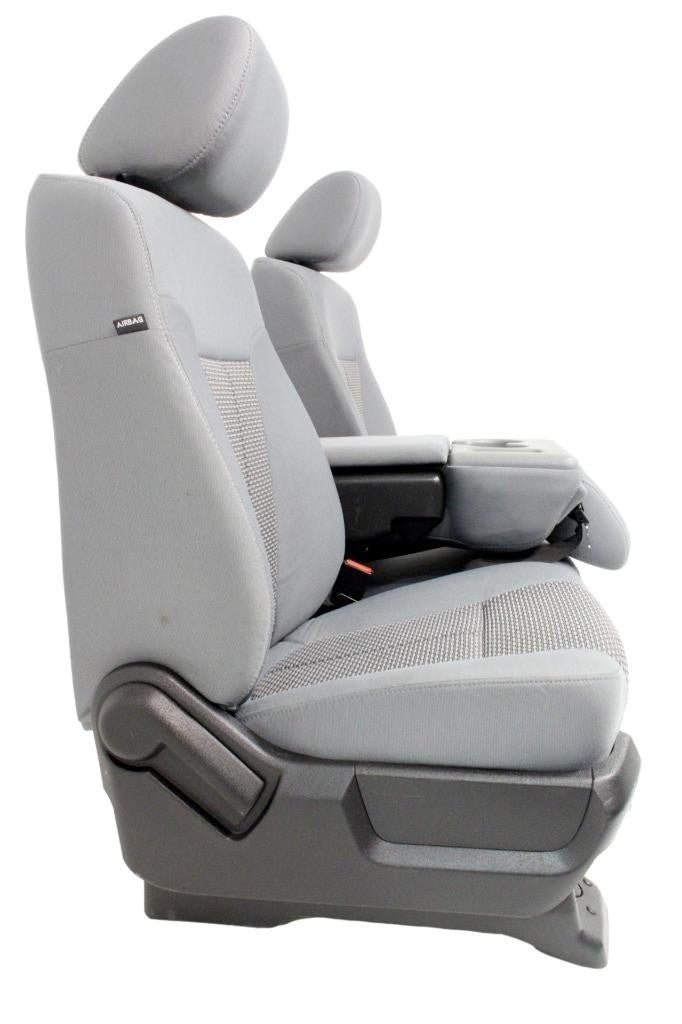 1999 - 2016 Ford Super Duty Front Seats, XL Steel Gray Cloth Bench w/ Jumpseat