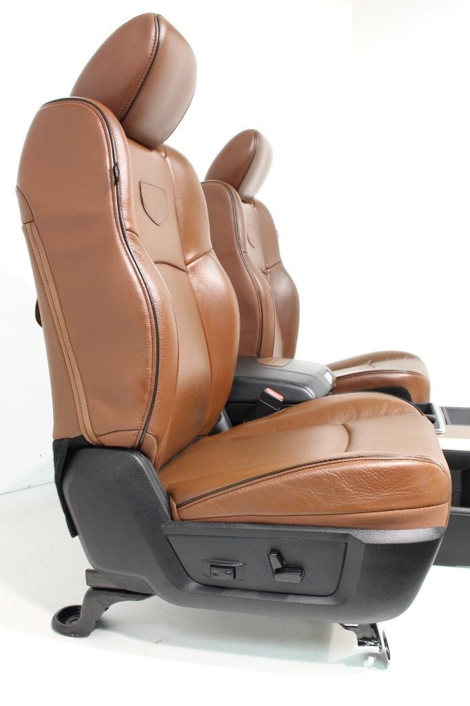 2002 - 2018 Ram Longhorn Seats Set, Crew Cab Cattle Brown Leather Heat & Cool