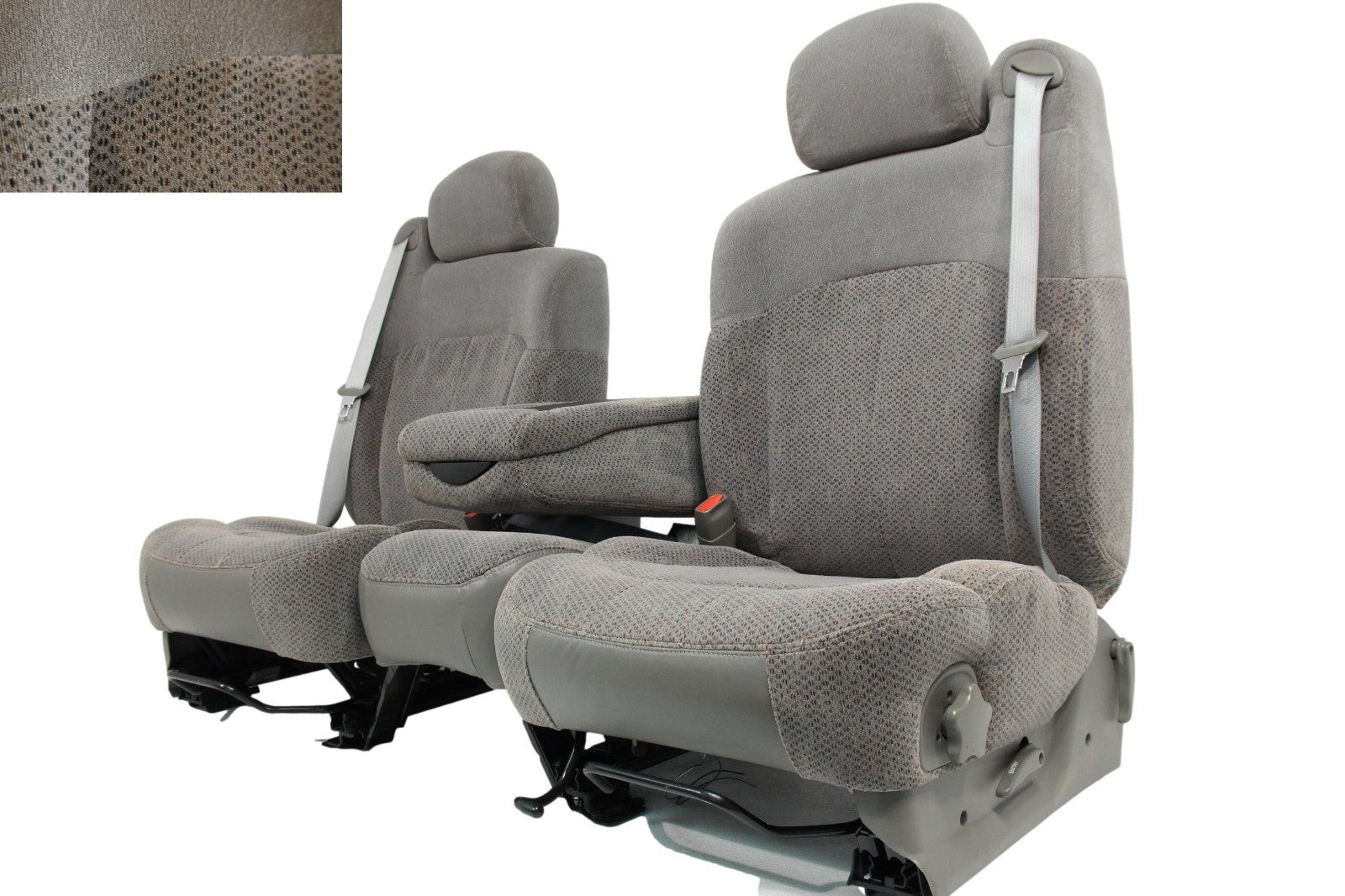 1999 - 2006 GM Sierra Silverado Front Seats, Manual Gray Cloth 40-20-40 w/ Entry