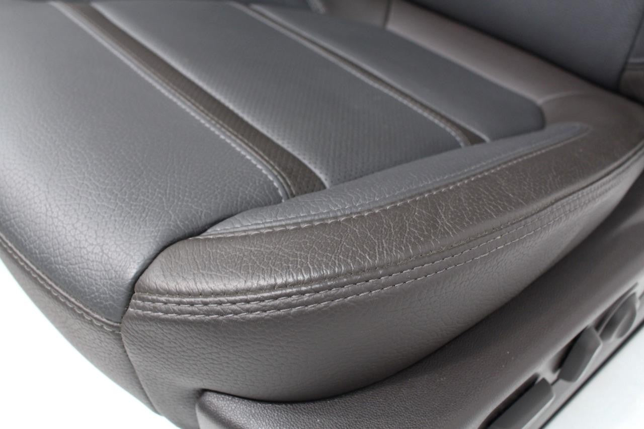 20-22 Sierra Denali Leather Seats Heated Cooled Door Panels Console, Brown Blue