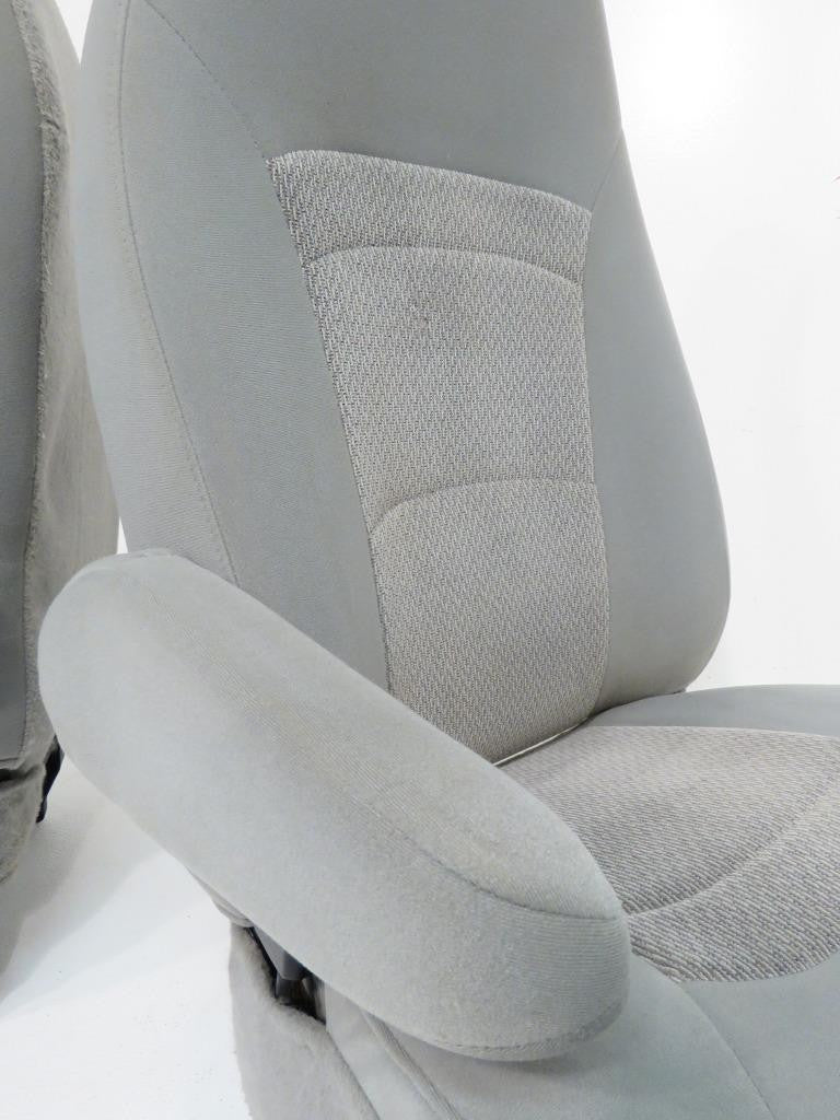 Ford Econoline Front Bucket Seats, Gray Cloth w/ Folding Armrests, Fits 1997+
