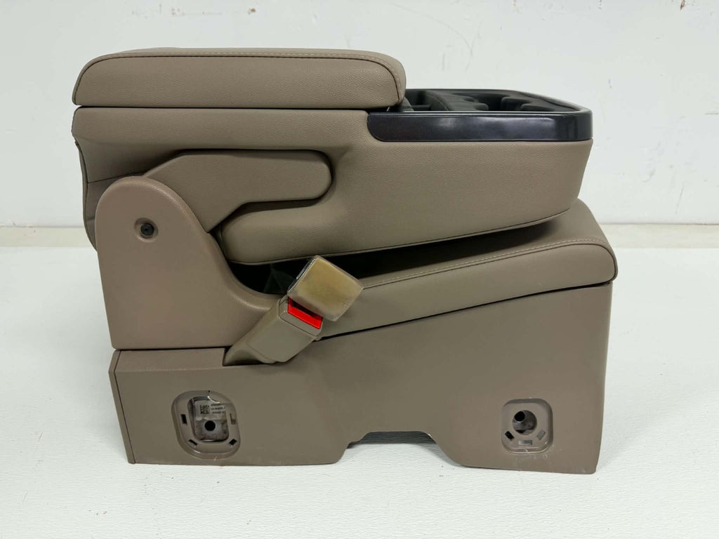 2014 - 2019 GMC Chevy Sierra Silverado Jump Seat Console, Tan Dune Leather OEM