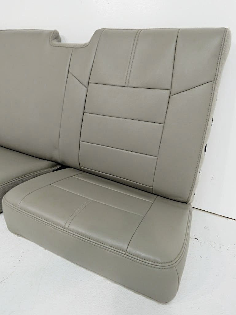 2008 - 2010 Ford Super Duty Supercab Ext Cab Rear Seats,  Stone Gray Leather OEM