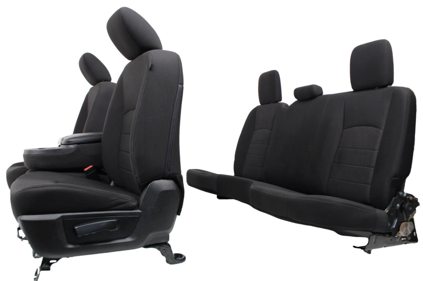 2009-2024 Dodge Ram Seats, Quad Cab Front & Rear, Manual Black Cloth w/ Jumpseat
