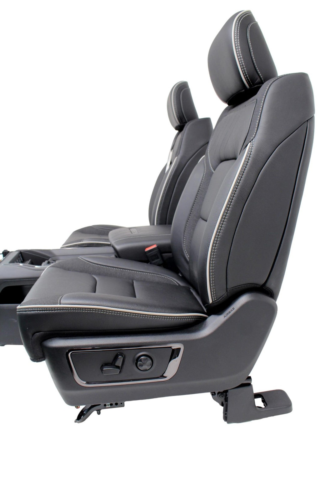 2019-2026 Ram 1500 Interior Seats Console Panels, Limited Quilted Black Leather