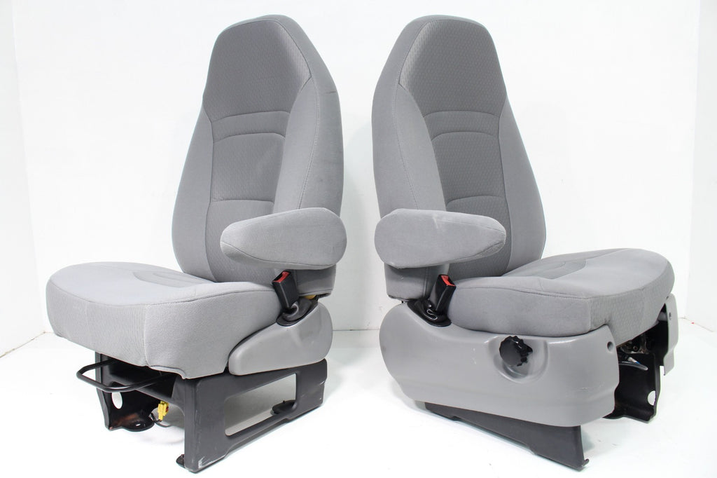 Ford Econoline SEATS E150 E250 E350 front POWERED RV Buckets with LUMBAR GRAY