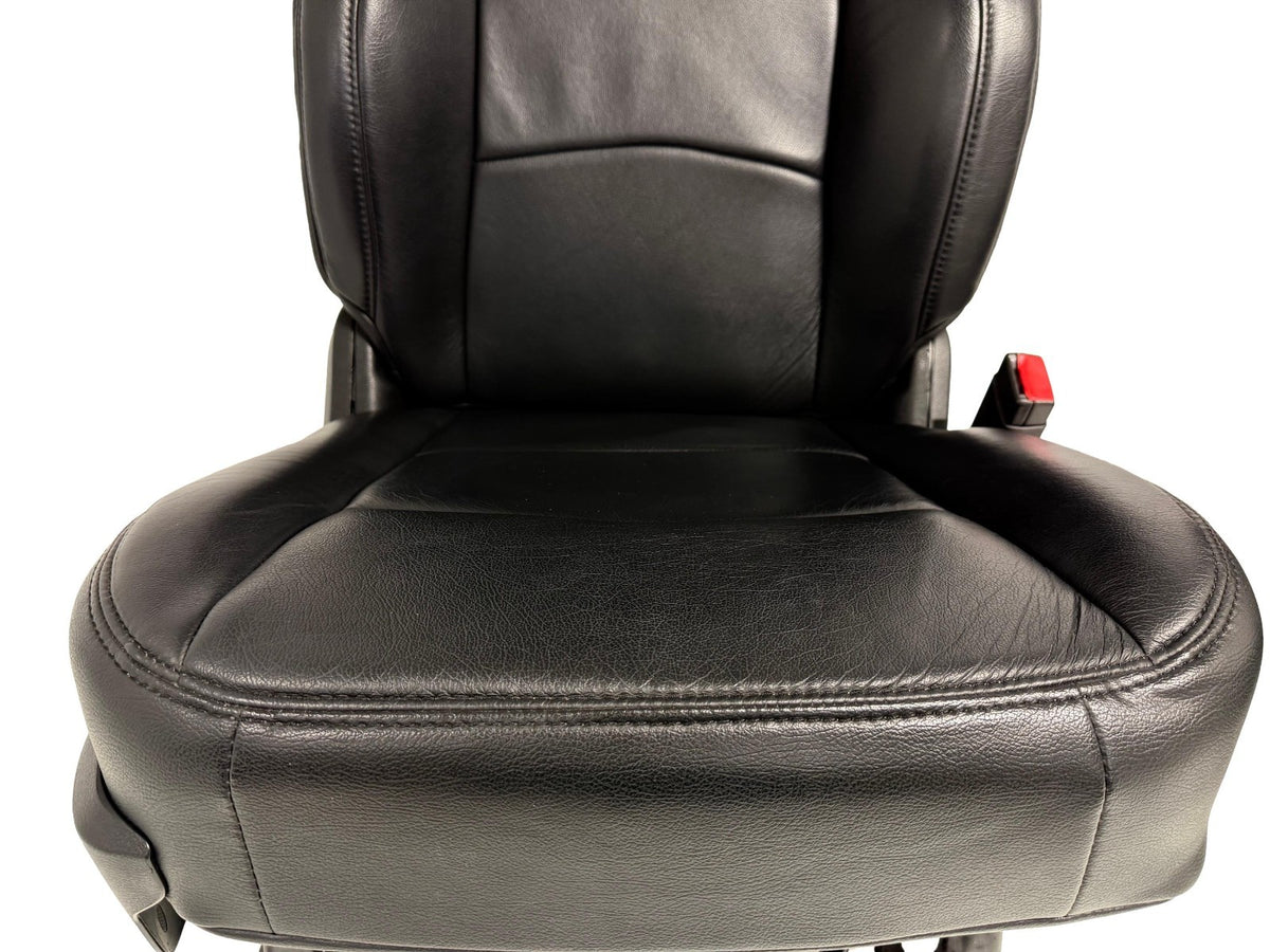 2002 - 2018 Dodge Ram Seats Set, Crew Cab Katzkin Black Leather Powered Heated