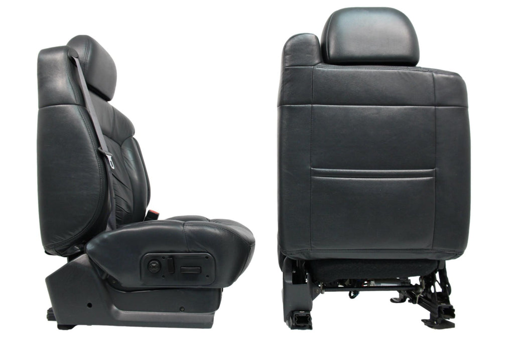 1999 - 2002 GMC Sierra Chevy Silverado Seats, Graphite Off-Black Leather, Power