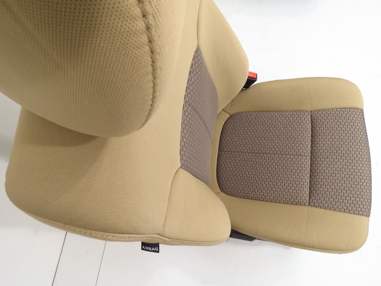 1999 - 2016 Ford Super Duty Front Seats, XLT Adobe Tan Cloth w/Power Driver OEM