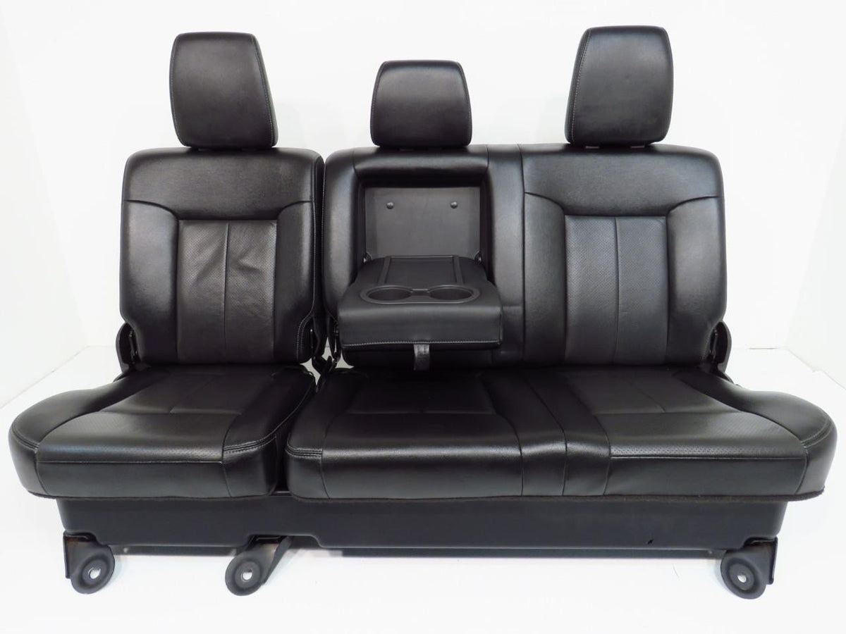 1999-2016 Ford Super Duty Rear Seats , Crew Cab Lariat Black Leather 60/40 Bench