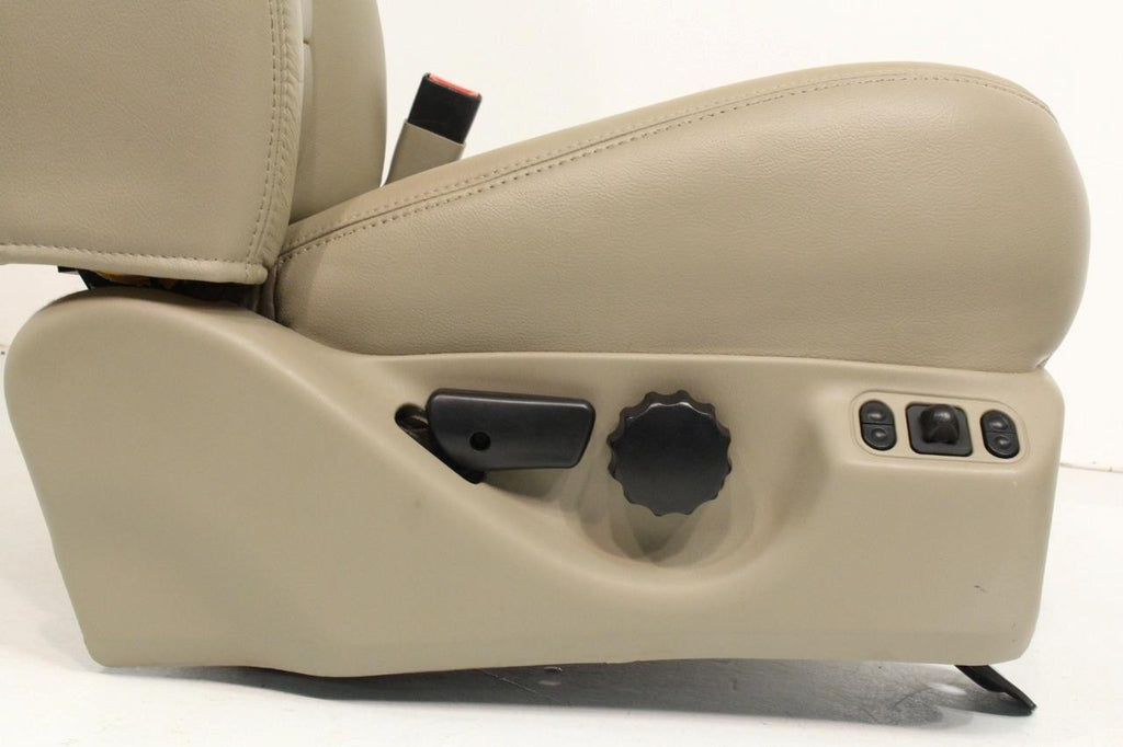 99-10 Ford F250 F350 Excursion Seats Tan Leather Power Front Bench Super Duty