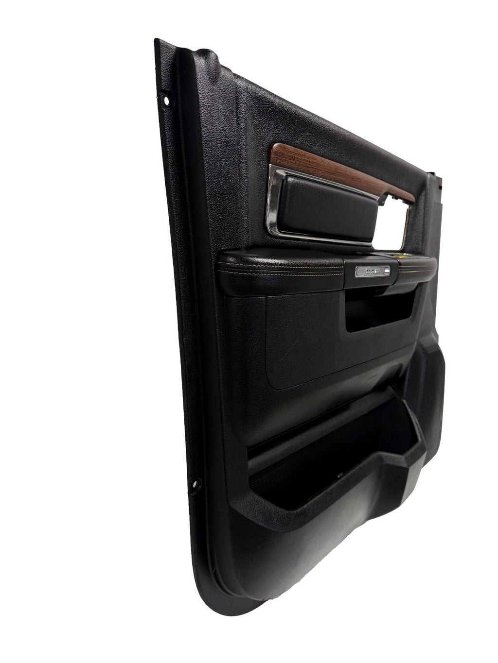 2013-2018 Ram Driver Front Door Panel, Laramie Crew Black Woodgrain 2190245-DX9