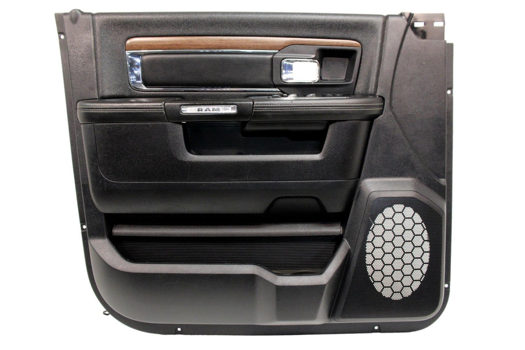 2013-2018 Ram Driver Front Door Panel, Laramie Crew Black Woodgrain 2190245-DX9