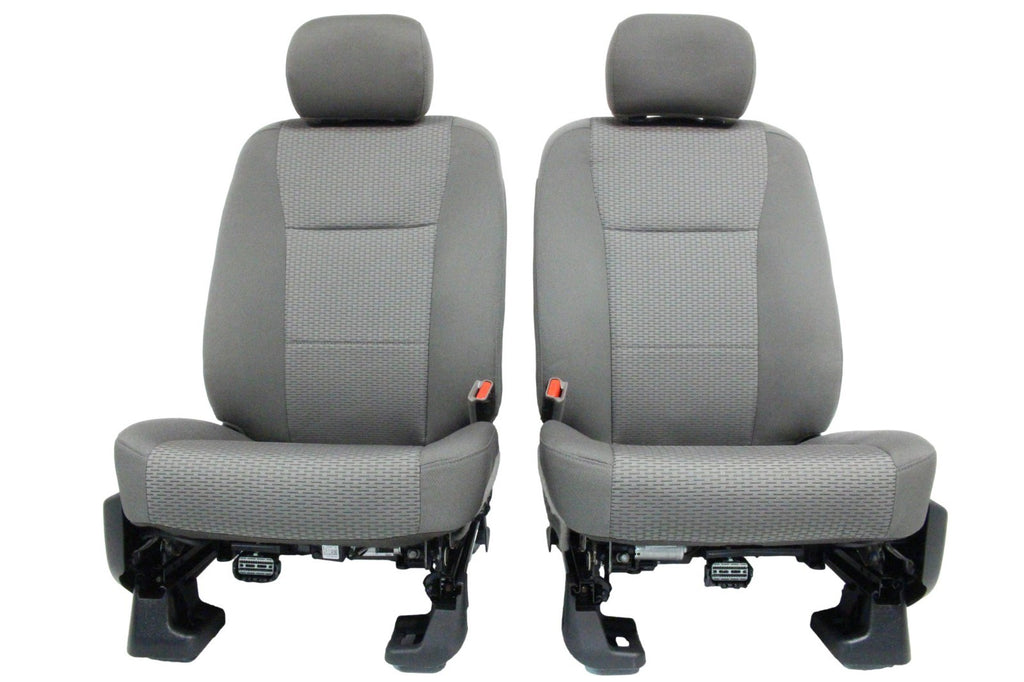 2015 - 2022 Ford F150 Super Duty Front Seats, XLT Power Earth Gray Cloth Heated