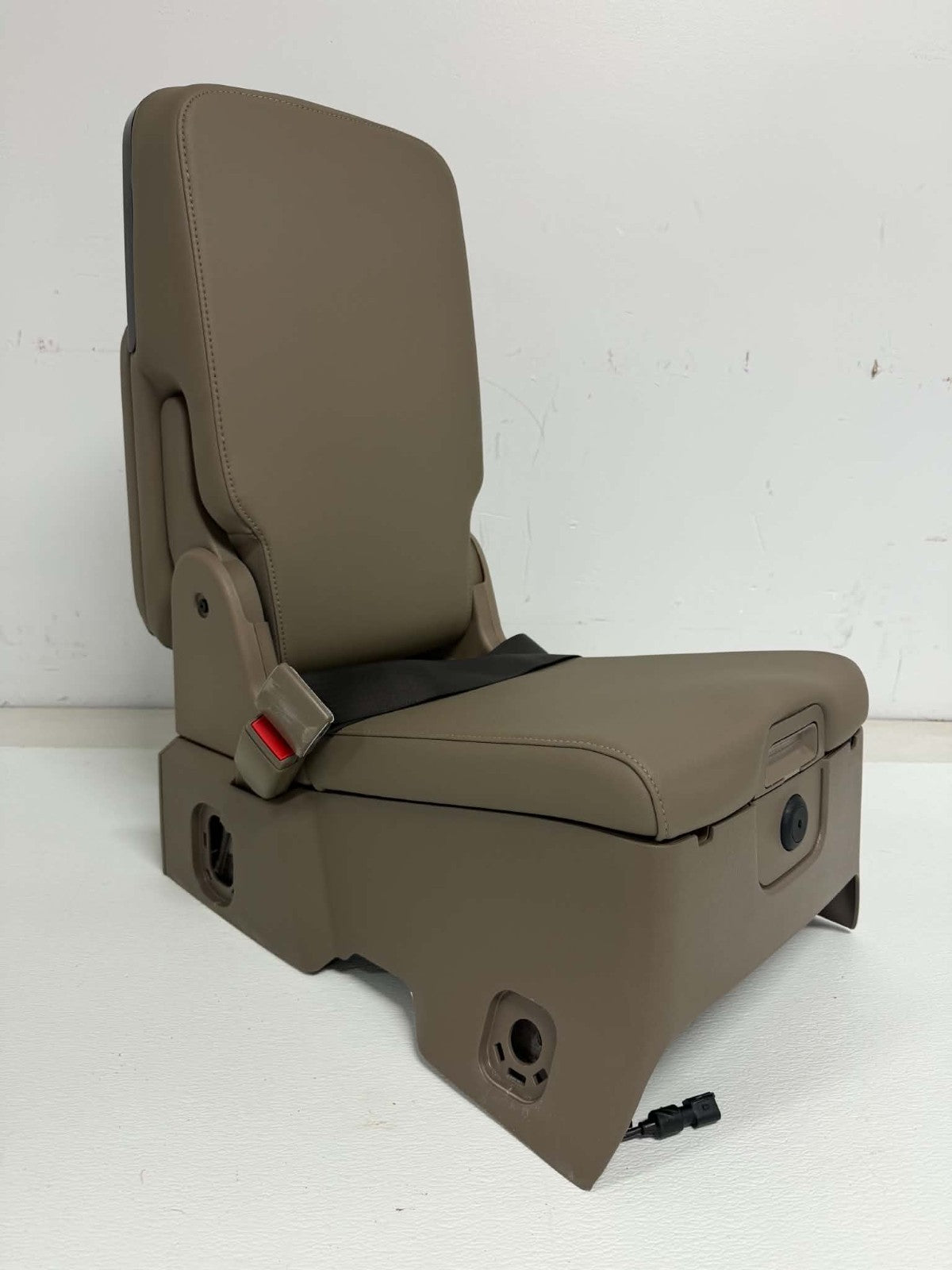 2014 - 2019 GMC Chevy Sierra Silverado Jump Seat Console, Tan Dune Leather OEM
