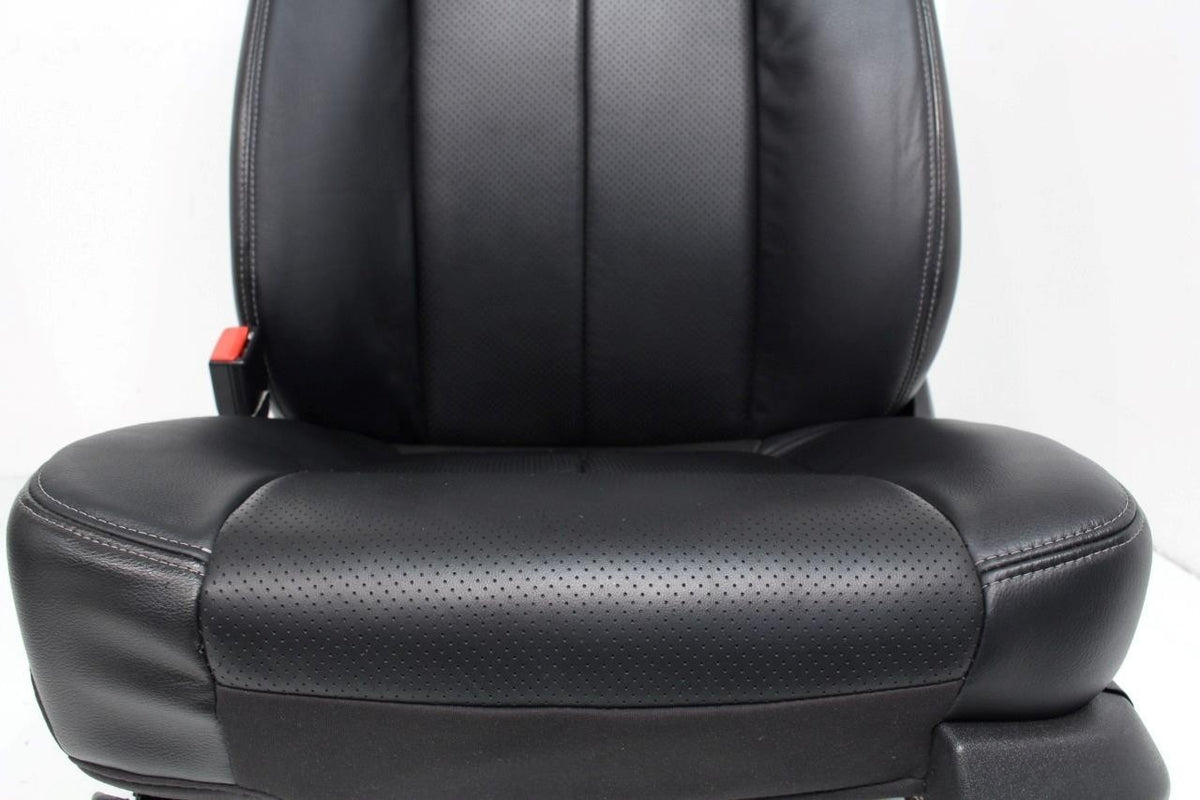 1999 - 2016 Ford Super Duty Seats Set, Crew Lariat Black Leather Power Heat Cool