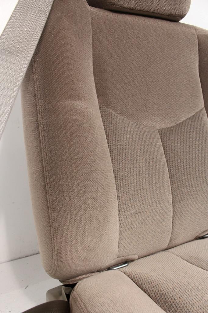 1999 - 2006 Sierra Silverado Front Seats, Power Tan Cloth Split Bench w Jumpseat