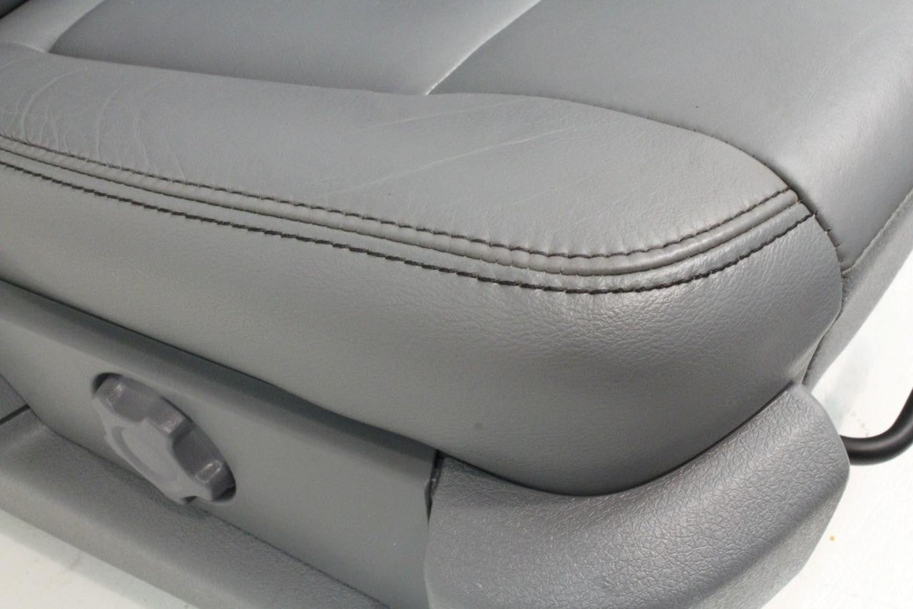 2009 - 2014 Ford F150 Front Seats, XLT Steel Gray Leather w/ Power Driver Seat