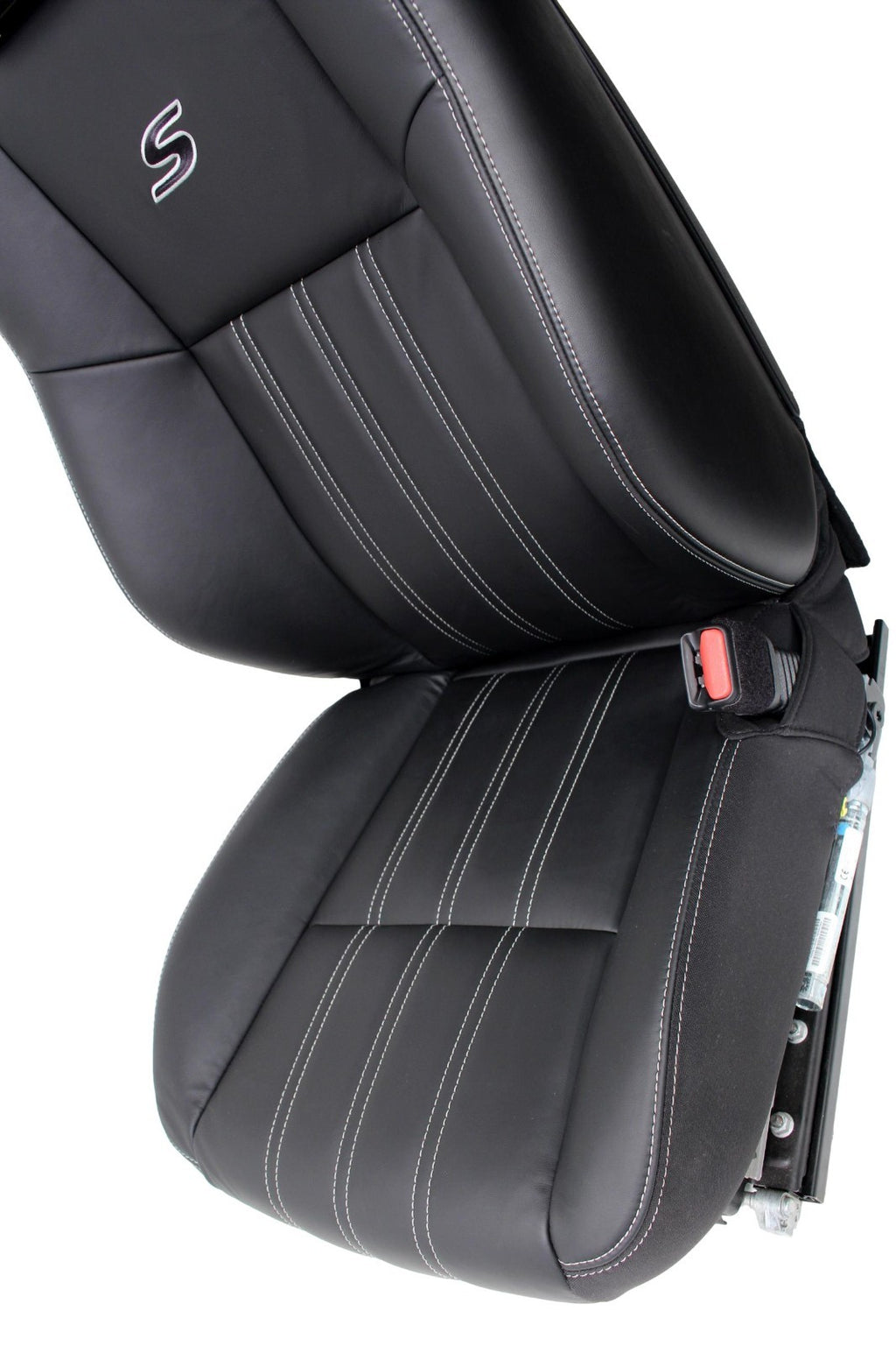 2011 - 2023 Chrysler 300 S Black Leather Front Seats, White Stitching, Heated