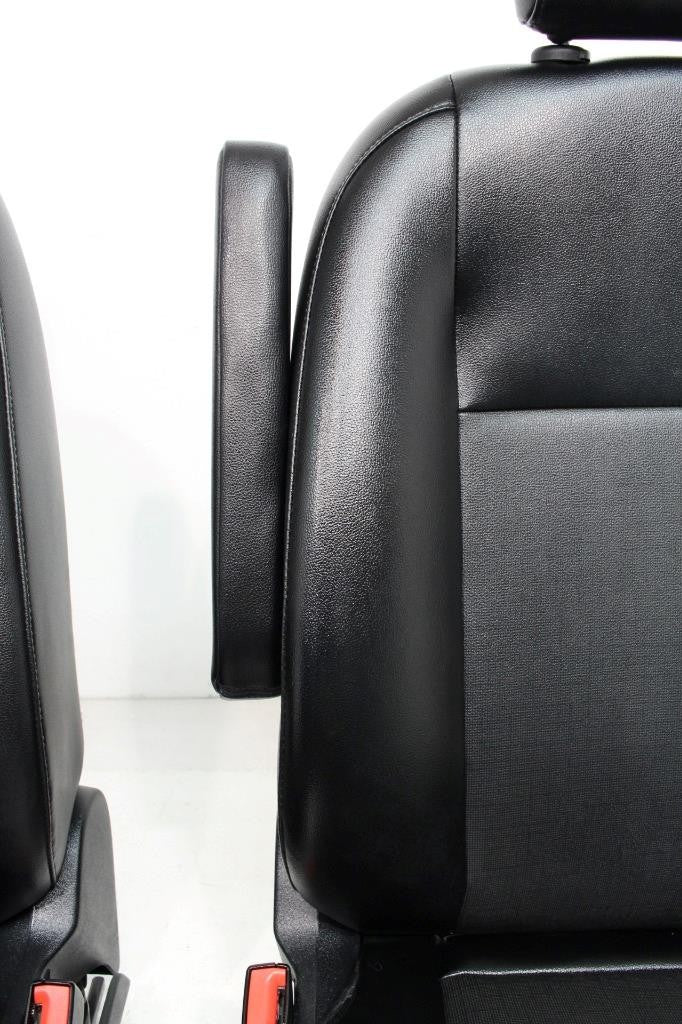2015 - 12021 Ford Transit 150 250 350 Van Vinyl Front Bucket Seats Black Armrest
