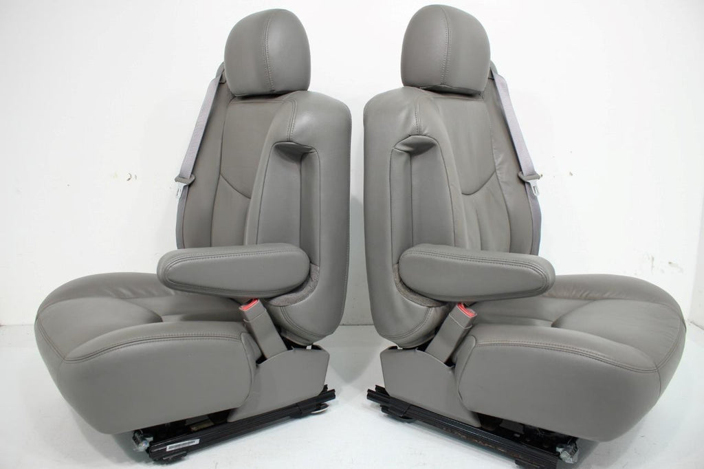 03 - 06 Silverado Sierra Tahoe Yukon Heated Power Leather Seats Pewter Gray OEM