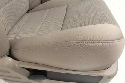 1999-2010 Ford Super Duty Stone Gray Cloth Bucket Seats with Folding Jump Seat