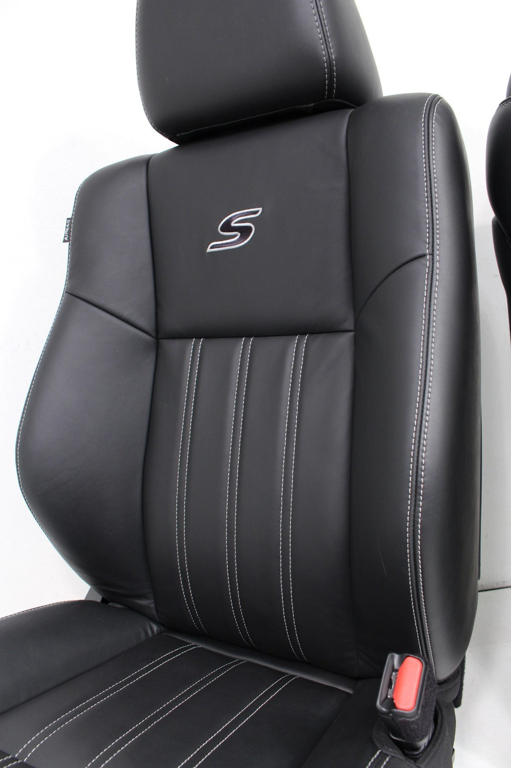 2011 - 2023 Chrysler 300 S Black Leather Front Seats, White Stitching, Heated