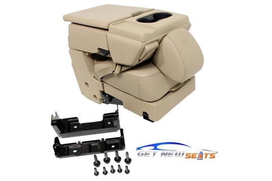15-24 Ford F150 F250 F350 Super Duty Jump Seat Center Console Tan Leather Kit