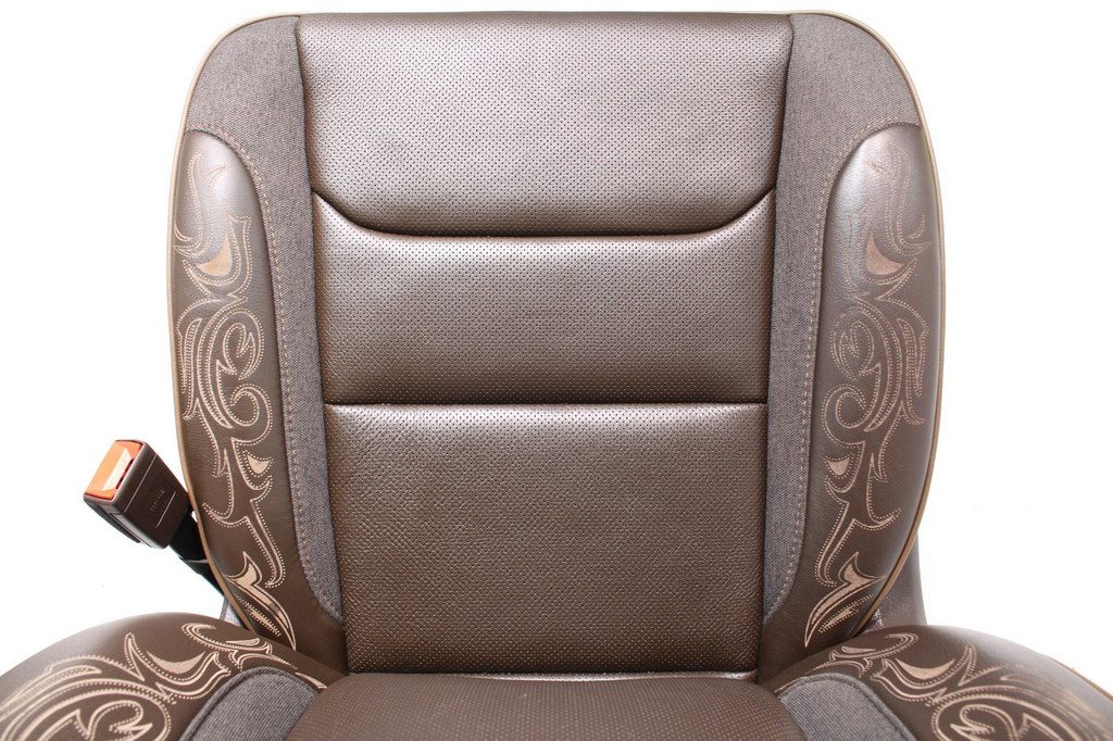 2019 - 2025 Ram 1500 Longhorn Saddle Leather Heated & Cooled Front Seats Takeout