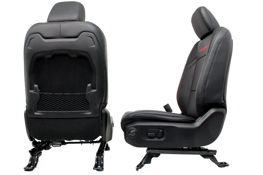 2018 - 2026 Jeep Wrangler Seats Set, JKU 4Dr Rubicon Black Nappa Leather w/ Red
