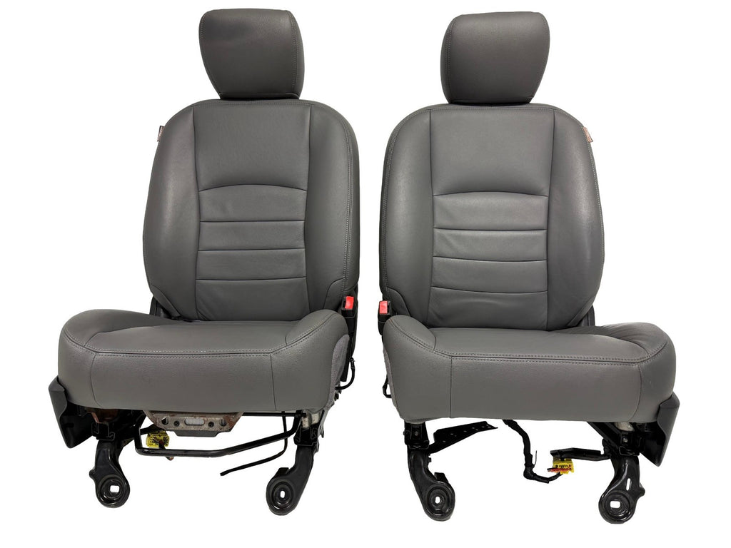2009 - 2018 Dodge Ram Seats Set Crew Cab, Alea Gray Leather w/ OEM Power Driver