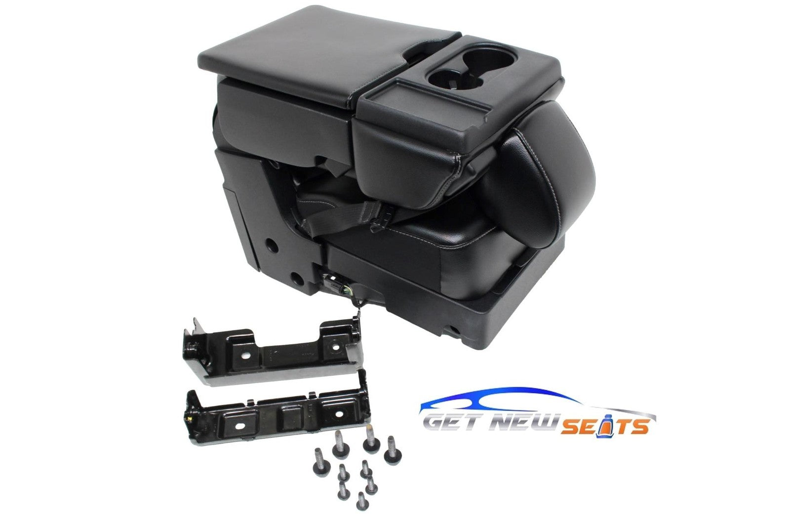 2015 - 2024 Ford F150 F250 Super Duty Jump Seat Center Console Black Leather Kit