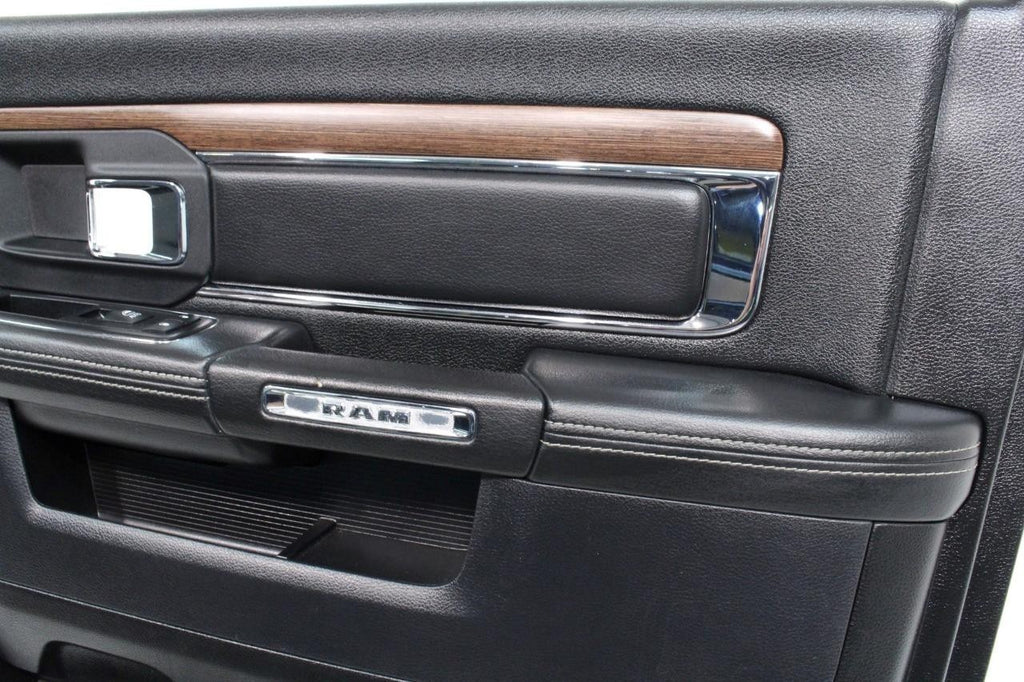2013-2018 Ram Crew Cab Door Panel Set, Laramie Black Leather & Wood w/ Switches