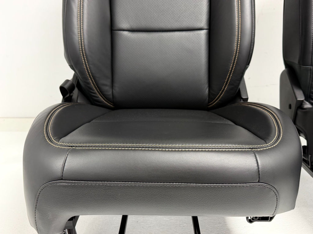 2018 - 2026 Jeep Wrangler JL Seats Set, 2-Door MOPAR Black Leather Orange Stitch