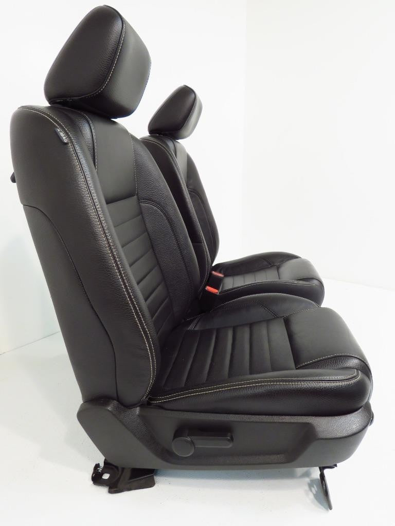 2005 - 2014 Ford Mustang Coupe Seats Set, GT Black Leather w/ Power Driver OEM