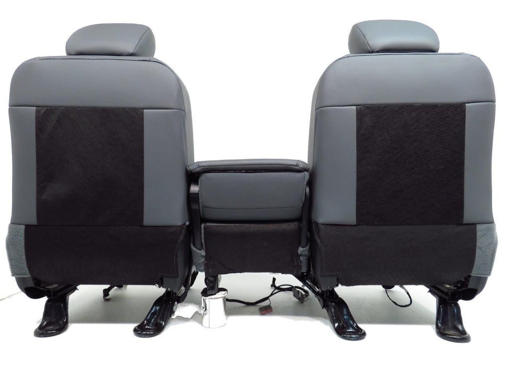 2009-2018 Dodge Ram Front Seats Set, Work Grade Gray Vinyl Split Bench Manual
