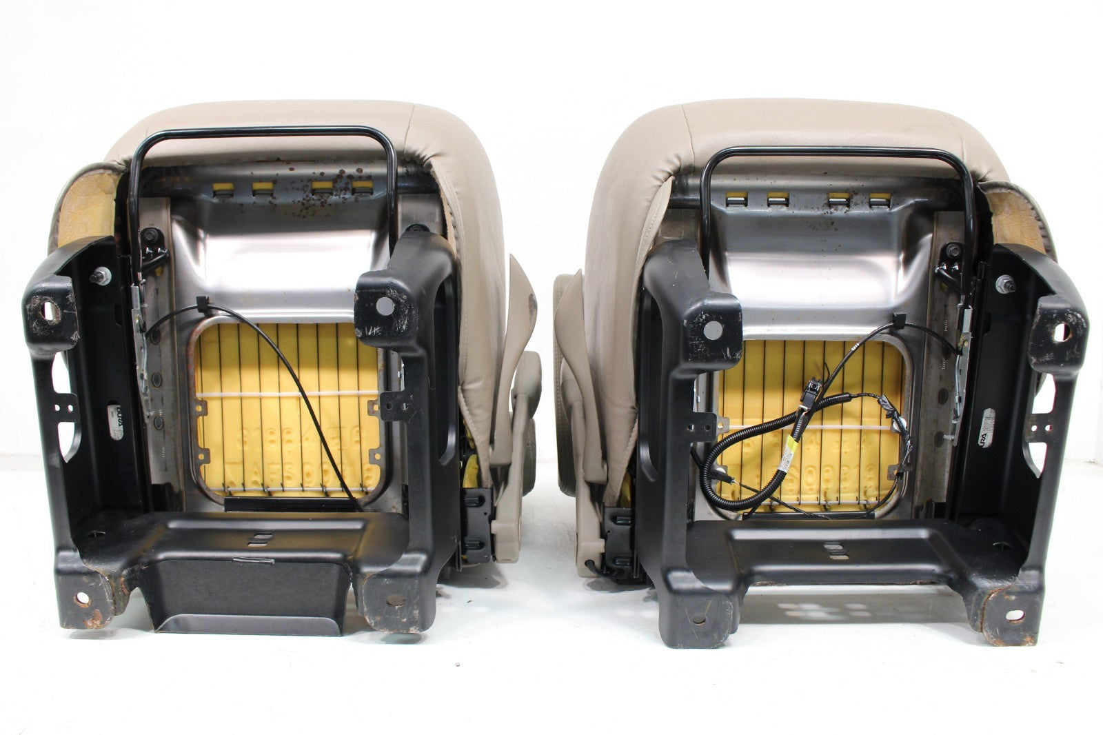 GMC Savana Chevy Express Van Front Bucket Seats, Neutral Tan Cloth 1997 - 2014