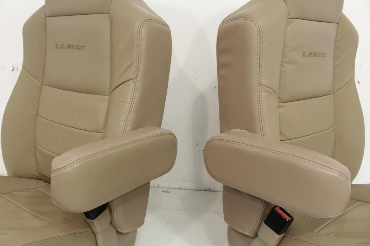 1999 - 2007 Ford Super Duty Front Bucket Seats, Tan Leather Power Heat Lariat