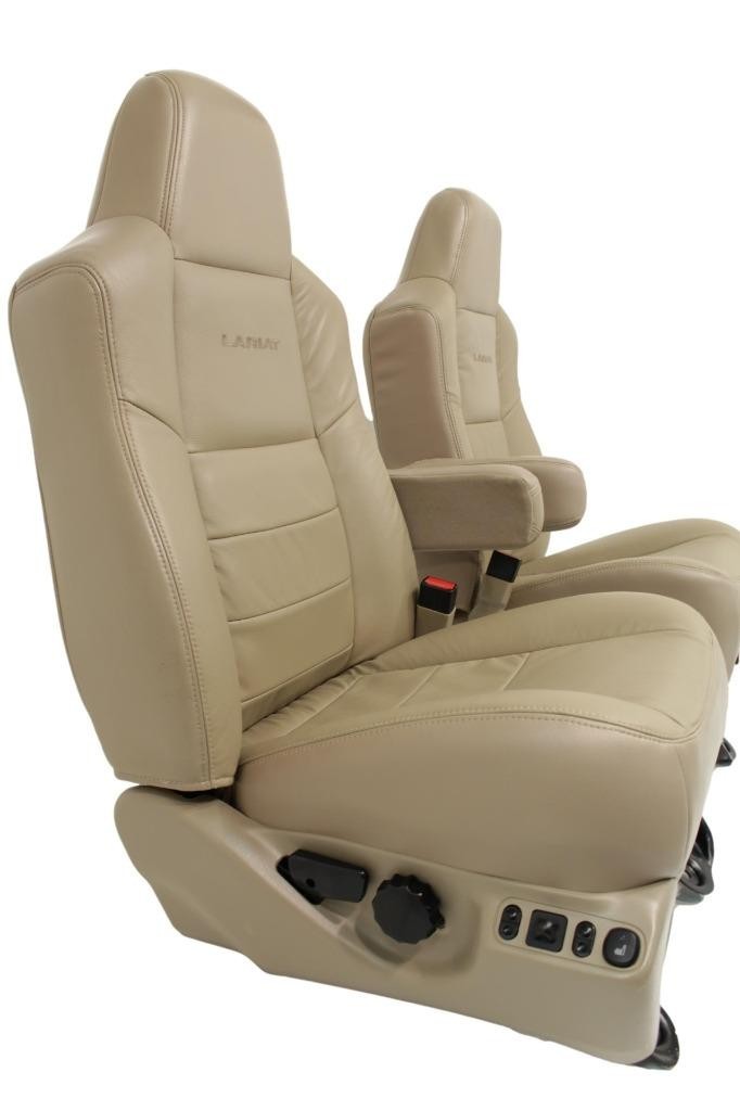 1999 - 2007 Ford Super Duty Front Bucket Seats, Tan Leather Power Heat Lariat