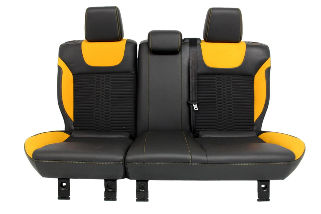 2012 - 2018 Ford Focus Recaro Seats Set, Black Leather w/ Tangerine Orange Cloth